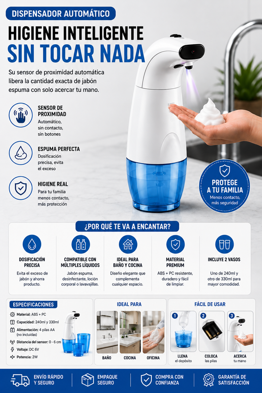 Img 2: Dispensador automático de jabón líquido – detalle del sensor infrarrojo