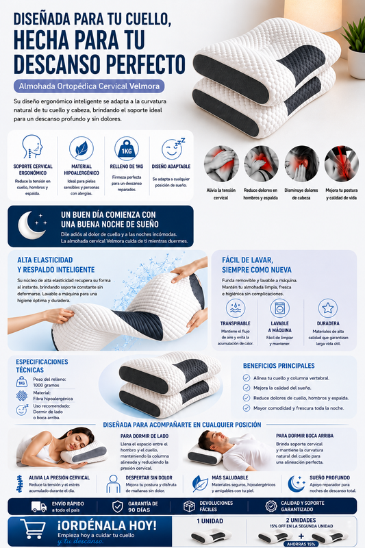 Almohada ortopédica para descanso – material y densidad
