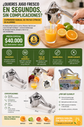 Exprimidor Manual de Frutas Cítricas en Aluminio
