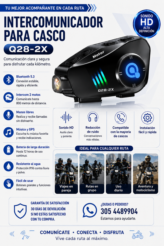 Intercomunicador KR-M5 para casco de moto resistente al agua, manos libres Bluetooth para motociclistas