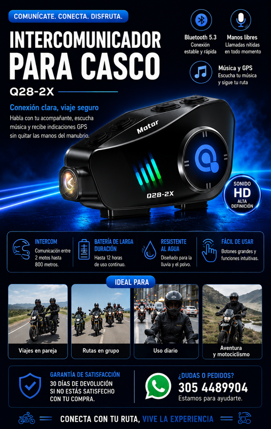 Intercomunicador KR-M5 para casco de moto resistente al agua, manos libres Bluetooth para motociclistas