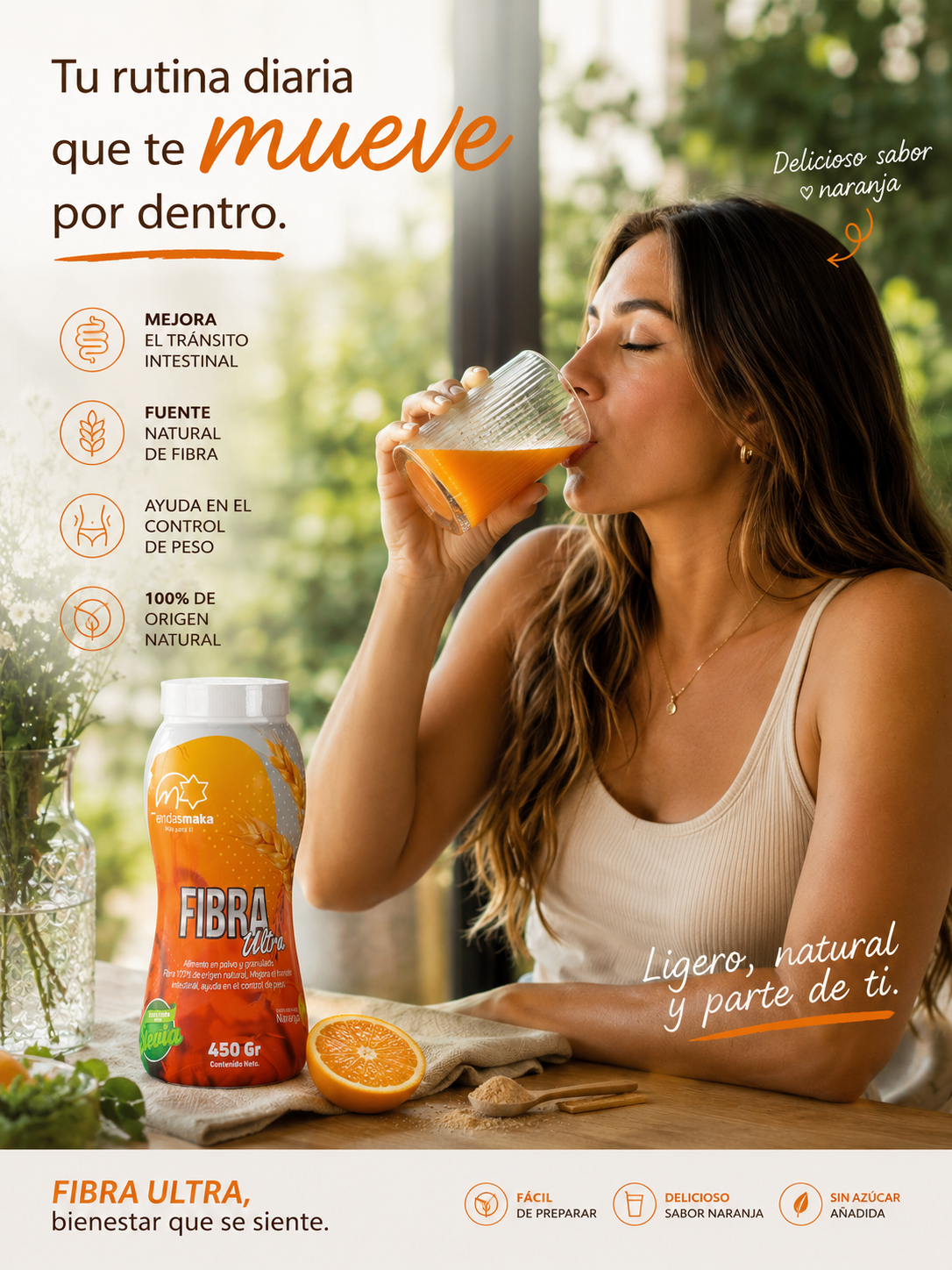 Fibra Ultra Natural suplemento para bajar de peso y mejorar la digestión, fibra dietética natural en polvo