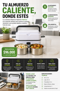 Lonchera Eléctrica Vaporera 2 Compartimentos — Calienta tu Comida en Minutos