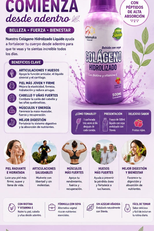 Colágeno hidrolizado en polvo – presentación del producto
