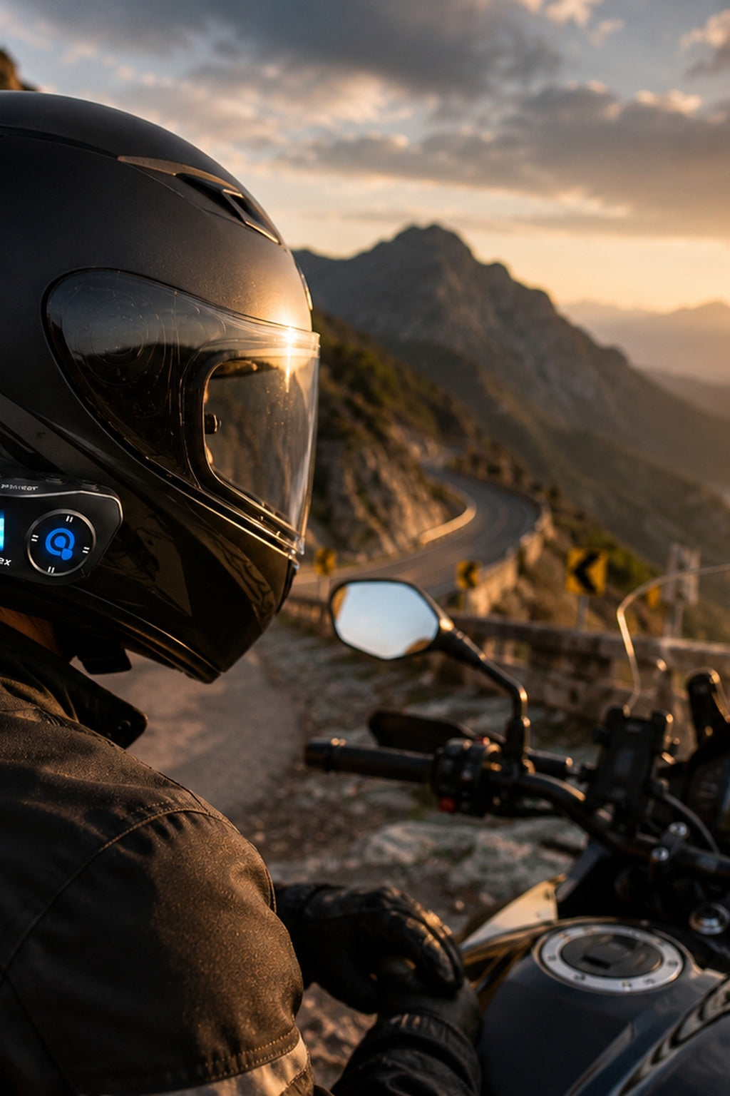 
Img 3: Intercomunicador moto KR-M5 resistente al agua – instalación en casco
